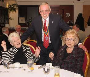 President Norman with guests Pam Storrie and Marjorie Ward.